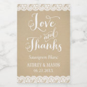 Rustikale Kraft und Spitzenweine Hochzeit Wein Gef Weinetikett (Einzelnes Label)