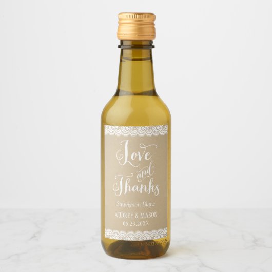 Rustikale Kraft und Spitzenweine Hochzeit Wein Gef Weinetikett (Vorderseite)