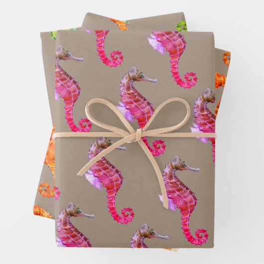 Rustikale Kraft Unterwasser-Farbenspiele Geschenkpapier Set (Beispiel)