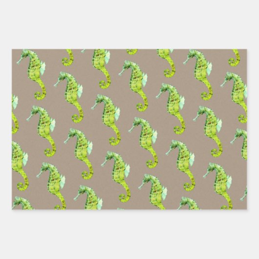 Rustikale Kraft Unterwasser-Farbenspiele Geschenkpapier Set (Vorderseite 3)