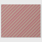 Rustikale Kraft Vintage Rote Streifen Urlaub Geschenkpapier (Flach)