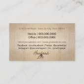 Rustikale Kraft Visitenkarte (Rückseite)