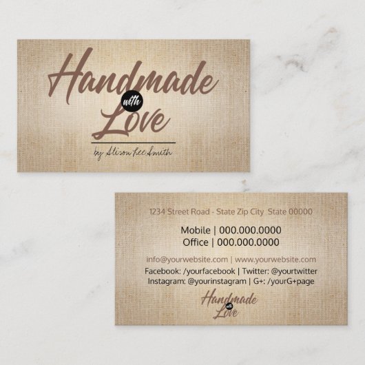 Rustikale Kraft Visitenkarte (Vorne/Hinten)