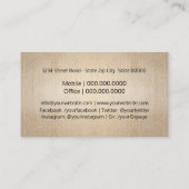 Rustikale Kraft Visitenkarte (Rückseite)