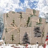 Rustikale Kraft-Waldkiefer und Spruce Bäume passen Geschenkpapier Set