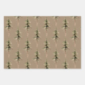 Rustikale Kraft-Waldkiefer und Spruce Bäume passen Geschenkpapier Set (Vorderseite)