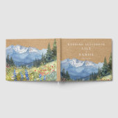 Rustikale Kraft Wasserfarben Berg Floral Hochzeit Gästebuch (Voll)