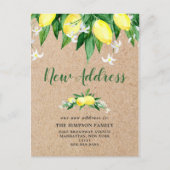 Rustikale Kraft-Wasserfarben-Zitronen-Ankündigung Postkarte (Vorderseite)