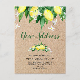 Rustikale Kraft-Wasserfarben-Zitronen-Ankündigung Postkarte