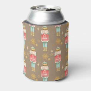 Rustikale Kraft Weihnachts-Nutcracker Gold Snowfla Dosenkühler