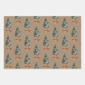 Rustikale Kraft Weihnachtsbaumen in einem Korb Geschenkpapier Set (Vorderseite 2)