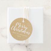Rustikale Kraft Weihnachtshandschrift Geschenkanhänger (Beispiel)