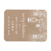 rustikale kraft Weihnachtskarte mit Laternen Magnet (Horizontal)