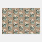 Rustikale Kraft Weihnachtskerzen Kekse & heißer Ka Geschenkpapier Set (Vorderseite)