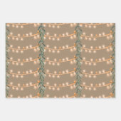 Rustikale Kraft Weihnachtslieder Blue Orange Geschenkpapier Set (Vorderseite 3)