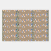 Rustikale Kraft Weihnachtslieder Blue Orange Geschenkpapier Set (Vorderseite 2)