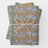 Rustikale Kraft Weihnachtslieder Blue Orange Geschenkpapier Set (Beispiel)