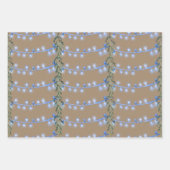 Rustikale Kraft Weihnachtslieder Blue Orange Geschenkpapier Set (Vorderseite)