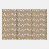 Rustikale Kraft Weihnachtslieder Silver & Gold Geschenkpapier Set (Vorderseite 2)