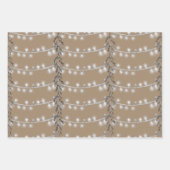 Rustikale Kraft Weihnachtslieder Silver & Gold Geschenkpapier Set (Vorderseite)