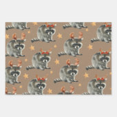 Rustikale Kraft Weihnachtsrennen unter Goldstars Geschenkpapier Set (Vorderseite)