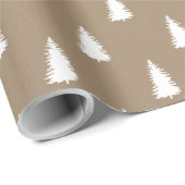 Rustikale Kraft Weiße Wälder Spruce Weihnachtsbäum Geschenkpapier (Rolleneckpunkt)