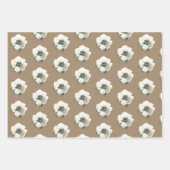 Rustikale Kraft Weißer Urlaub Dekoration Geschenkpapier Set (Vorderseite 3)