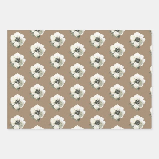 Rustikale Kraft Weißer Urlaub Dekoration Geschenkpapier Set (Vorderseite 3)