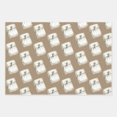 Rustikale Kraft Weißer Urlaub Dekoration Geschenkpapier Set (Vorderseite 2)