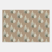 Rustikale Kraft Weißer Urlaub Dekoration Geschenkpapier Set (Vorderseite)