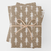 Rustikale Kraft-Weißwald-Spruce-Bäume Geschenkpapier Set (Beispiel)