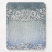 Rustikale Kraft & White Lace Lacy Bauernhaus Chic Mousepad (Vorne)