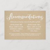 Rustikale Kraft White Script Hochzeitsunterkünfte Begleitkarte (Vorderseite)