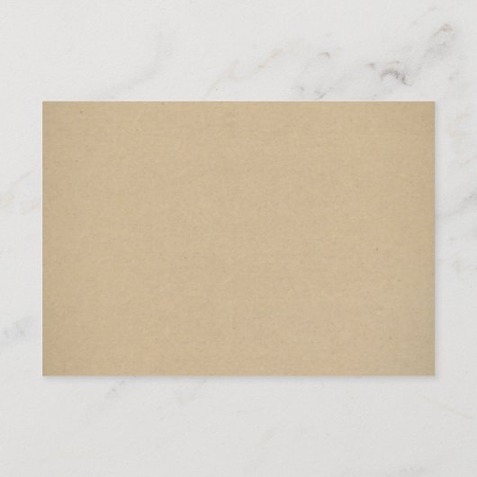 Rustikale Kraft White Script Hochzeitsunterkünfte Begleitkarte (Rückseite)