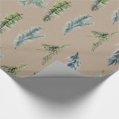 Rustikale Kraft Winter Green Blue Spruce Branchen Geschenkpapier (Ecke)