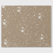 Rustikale Kraft Winter White Falling Snowflakes Ma Geschenkpapier (Flach)
