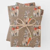 Rustikale Kraft Winter Woodland Baby Hare Deer Moo Geschenkpapier Set (Beispiel)