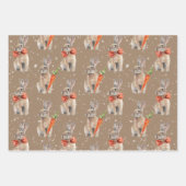 Rustikale Kraft Winter Woodland Baby Hare Deer Moo Geschenkpapier Set (Vorderseite)