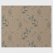 Rustikale Kraft Winter Woodland Greenery & Berries Geschenkpapier (Flach)