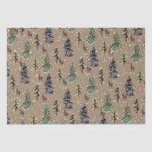 Rustikale Kraft Winter Woodland Snowy Spruce & Sta
