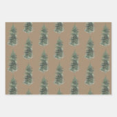Rustikale Kraft Winterwald Blaue Spruce Bäume Geschenkpapier Set (Vorderseite 2)