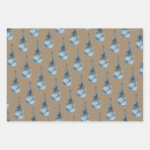 Rustikale Kraft Winterwald Blaue Spruce Bäume Geschenkpapier Set (Vorderseite 2)