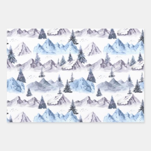 Rustikale Kraft Winterwald-Waldbaumen Geschenkpapier Set (Vorderseite 2)