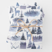 Rustikale Kraft Winterwald-Waldbaumen Geschenkpapier Set (Beispiel)