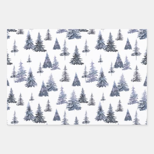 Rustikale Kraft Winterwald-Waldbaumen Geschenkpapier Set (Vorderseite 3)