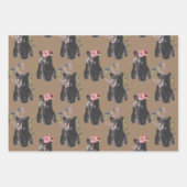 Rustikale Kraft Woodland Baby Animes Fox Bear Wolf Geschenkpapier Set (Vorderseite 3)