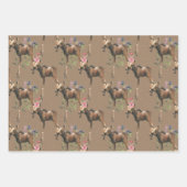 Rustikale Kraft Woodland Baby Hare Deer Moose Anim Geschenkpapier Set (Vorderseite 3)