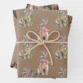 Rustikale Kraft Woodland Baby Hare Deer Moose Anim Geschenkpapier Set (Beispiel)