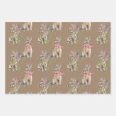 Rustikale Kraft Woodland Baby Hare Deer Moose Anim Geschenkpapier Set (Vorderseite)