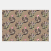 Rustikale Kraft Woodland Baby Racoon Eichhörnchen Geschenkpapier Set (Vorderseite 2)